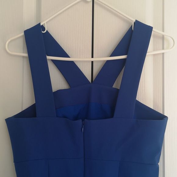 💙💙Femme Ladies Cocktail Straps Mini Dress 👗 Royal Blue Size 6 💙💙 - Picture 4 of 16
